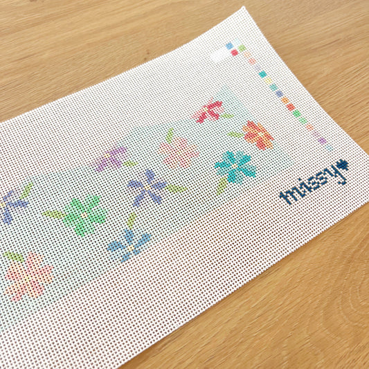 Floral Birthday Crown Needlepoint Canvas, 13 Mesh, 3.6" x 17.3" Design Size