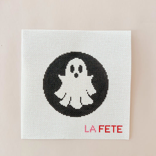 Ghost Halloween Round Needlepoint Canvas, 13 Mesh, 5" Round