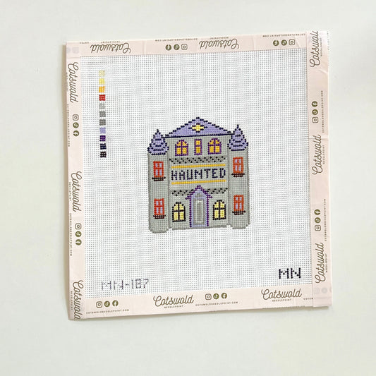 Haunted Village House Needlepoint Canvas, 18 Mesh, 3"x2" Design Size