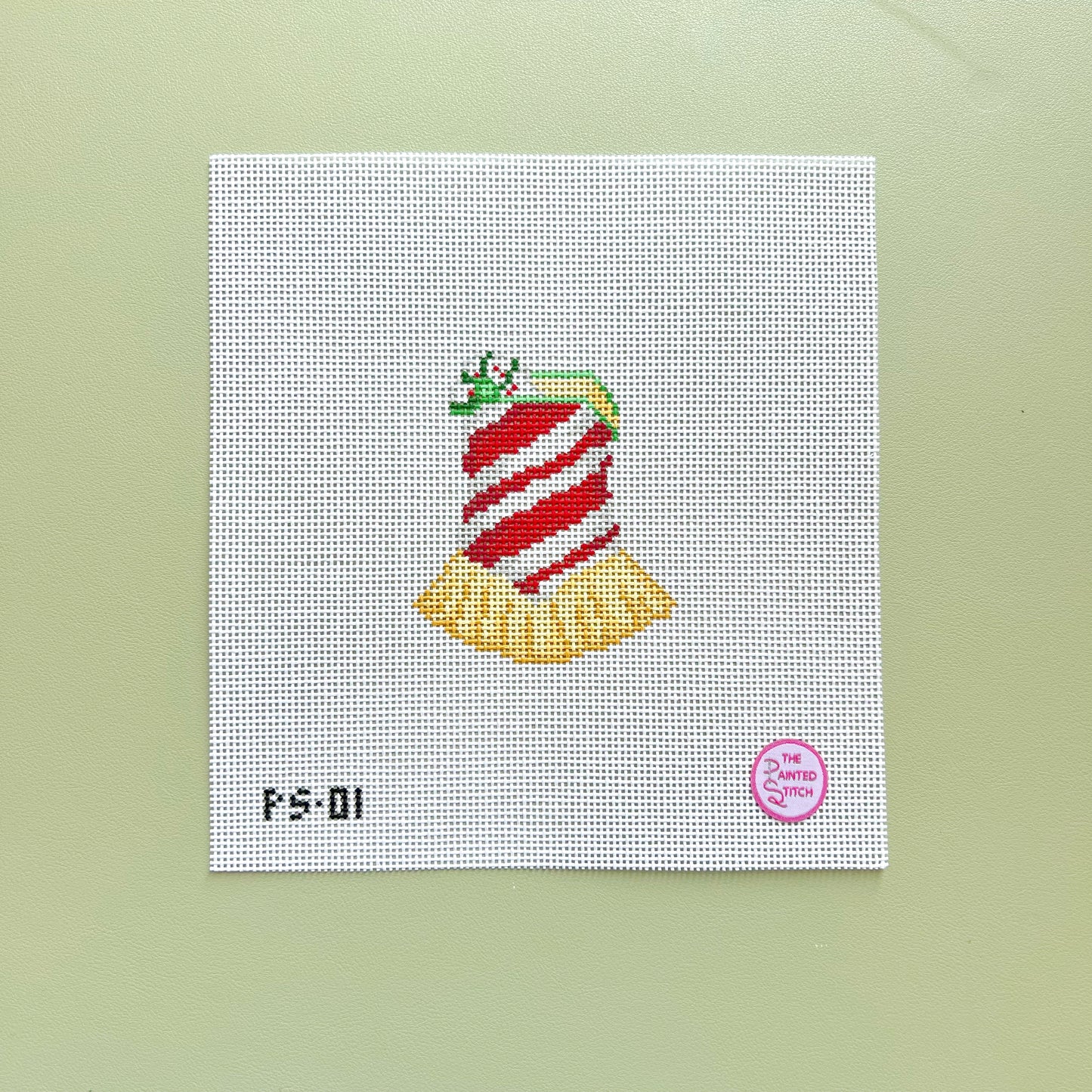 NYC Christmas Costume Needlepoint Canvas, 13 Mesh, 3"x3.5" Design Size