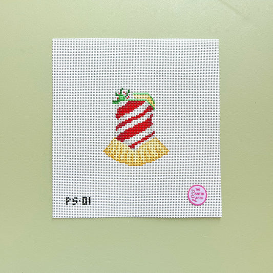 NYC Christmas Costume Needlepoint Canvas, 13 Mesh, 3"x3.5" Design Size