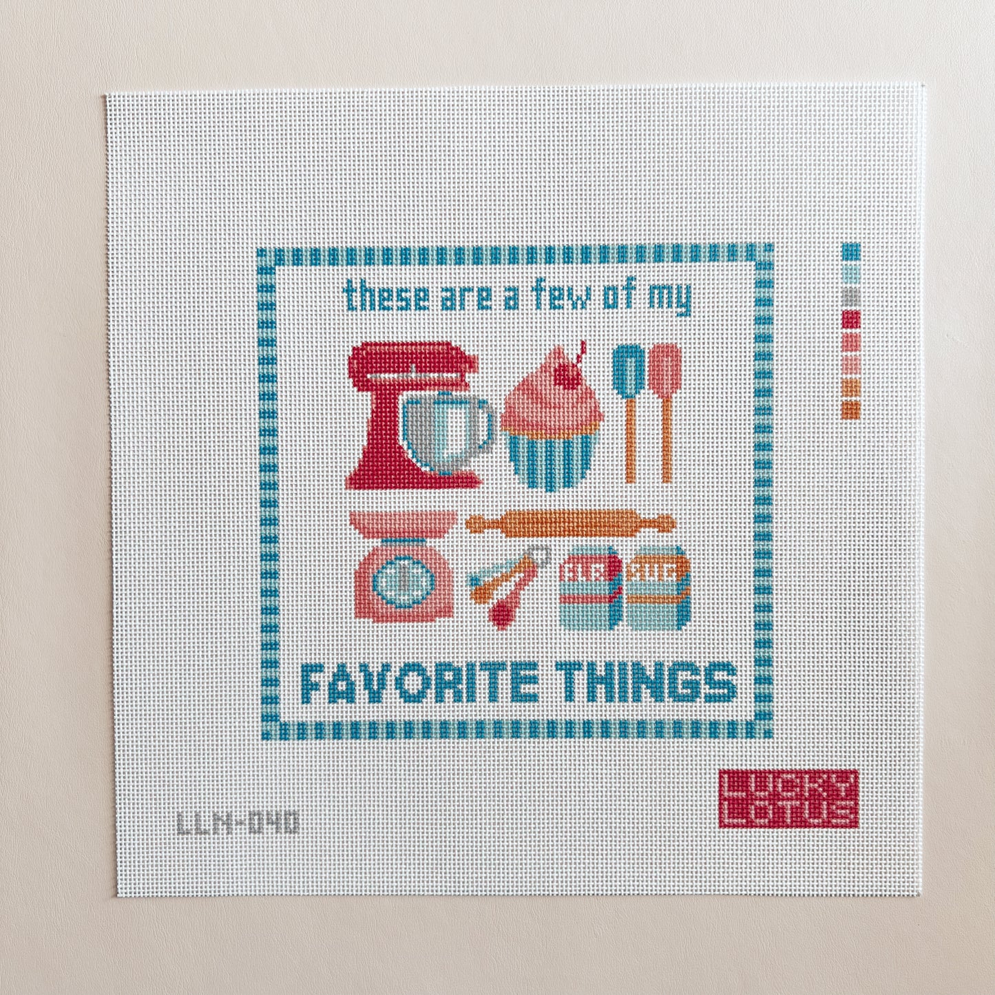 These Are a Few of My Favorite Things Baking Needlepoint Canvas, 18 Mesh,  6.3" x 6.1"  Design Size