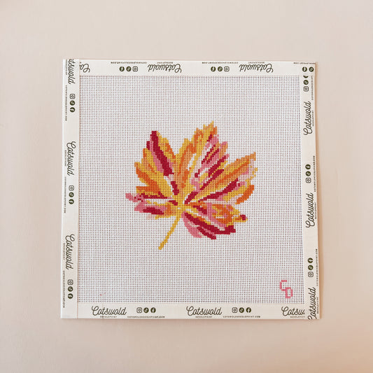 Fall Color Leaf Needlepoint Canvas, 18 Mesh
