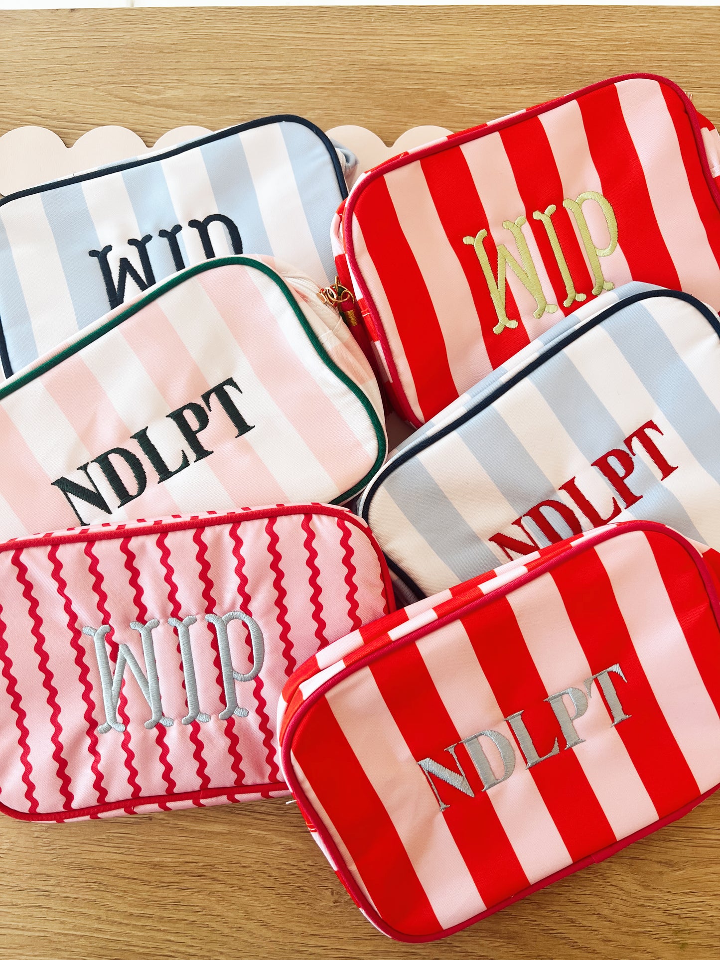 WIP/NDLPT Striped Accessories Pouches