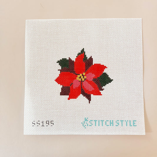 Christmas Poinsettia Needlepoint Canvas