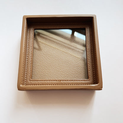 Interchangeable Needlepoint Leather Coaster