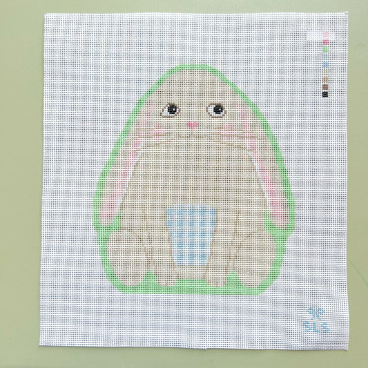 Large Brown Bunny Buddy Needlepoint Canvas, 13 Mesh, 9.5"x8.4" Design Size