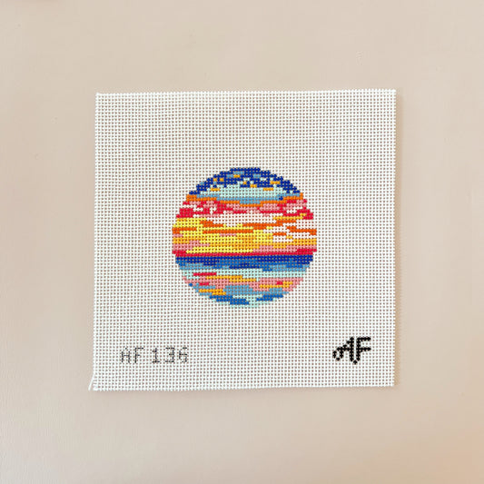 Sunset Round Insert 14 mesh Needlepoint Canvas