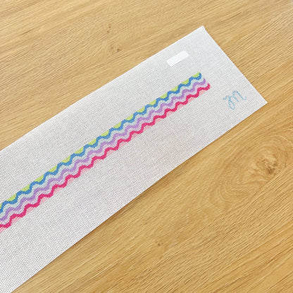 Squiggle Rainbow Hatband Needlepoint Canvas, 18 Mesh, 1.15" x 24" Design Size