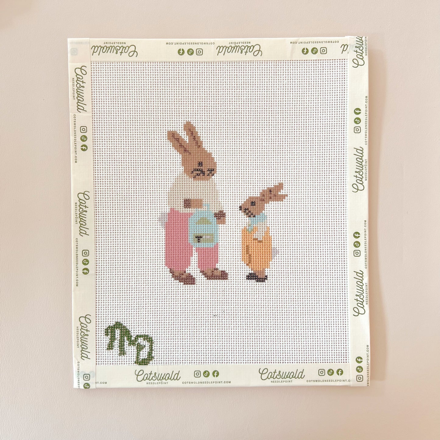 Bunnies Back to School Needlepoint Canvas, 18 Mesh