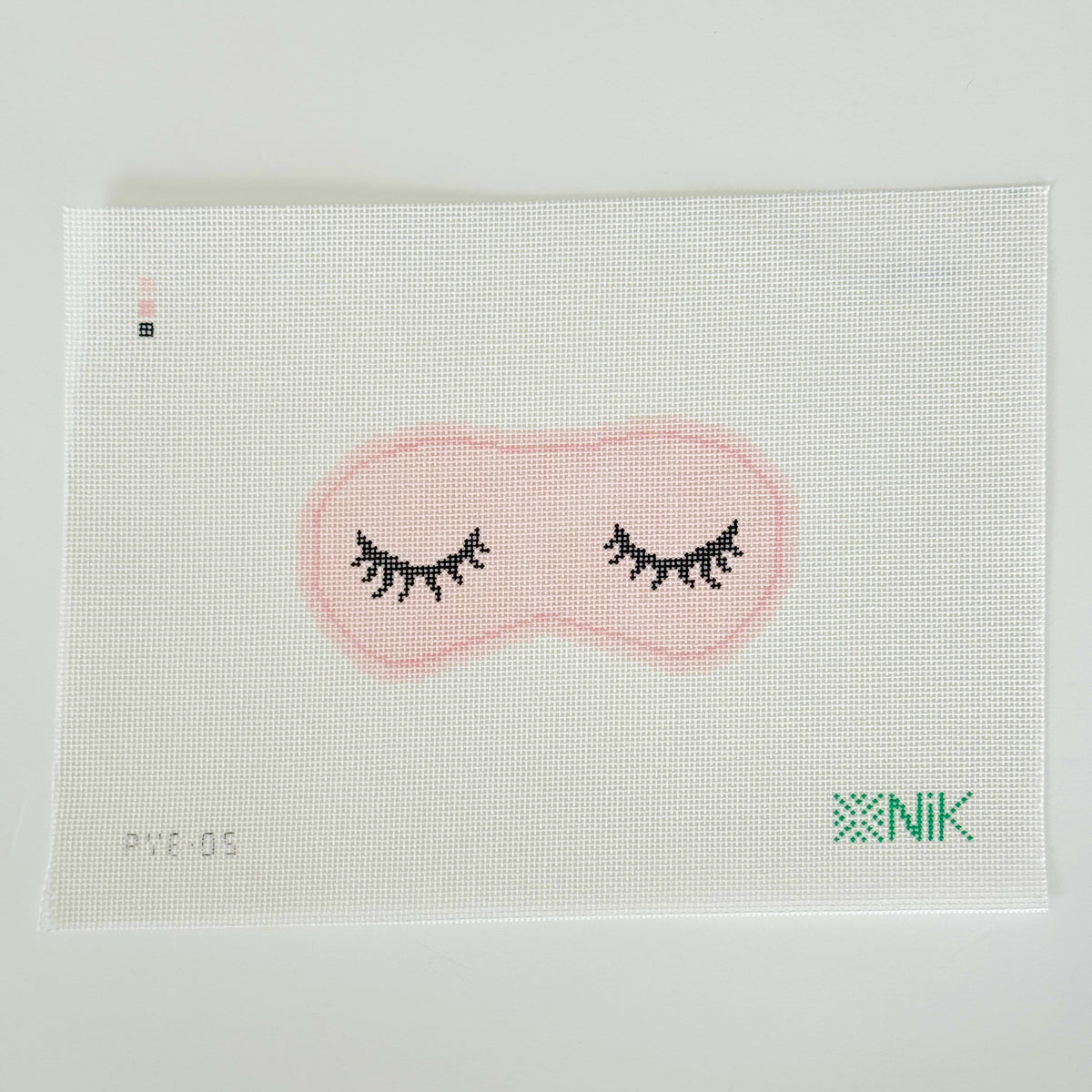 Sleeping Eye Mask Needlepoint Canvas, 18 mesh, 2.7" x 5.16"