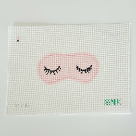 Sleeping Eye Mask Needlepoint Canvas, 18 mesh, 2.7" x 5.16"