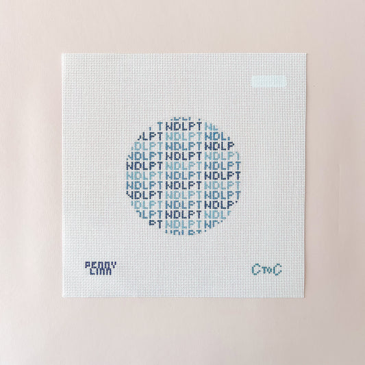 NDLPT Blue Round Needlepoint Canvas, 18 Mesh, 4" x 4" Design Size
