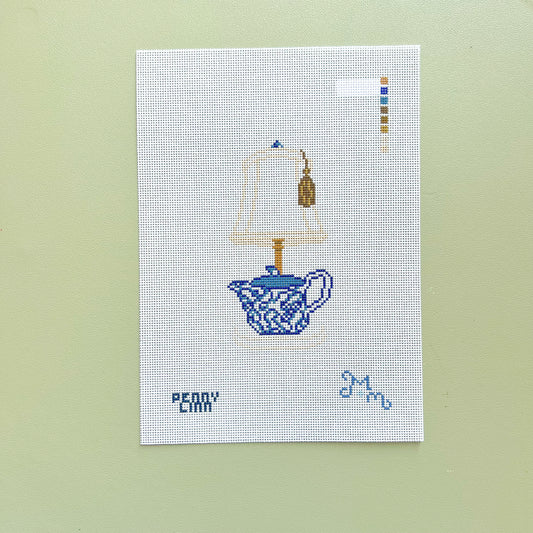 Blue Tea Light Needlepoint Canvas, 18 Mesh, 5"x2.5" Design Size