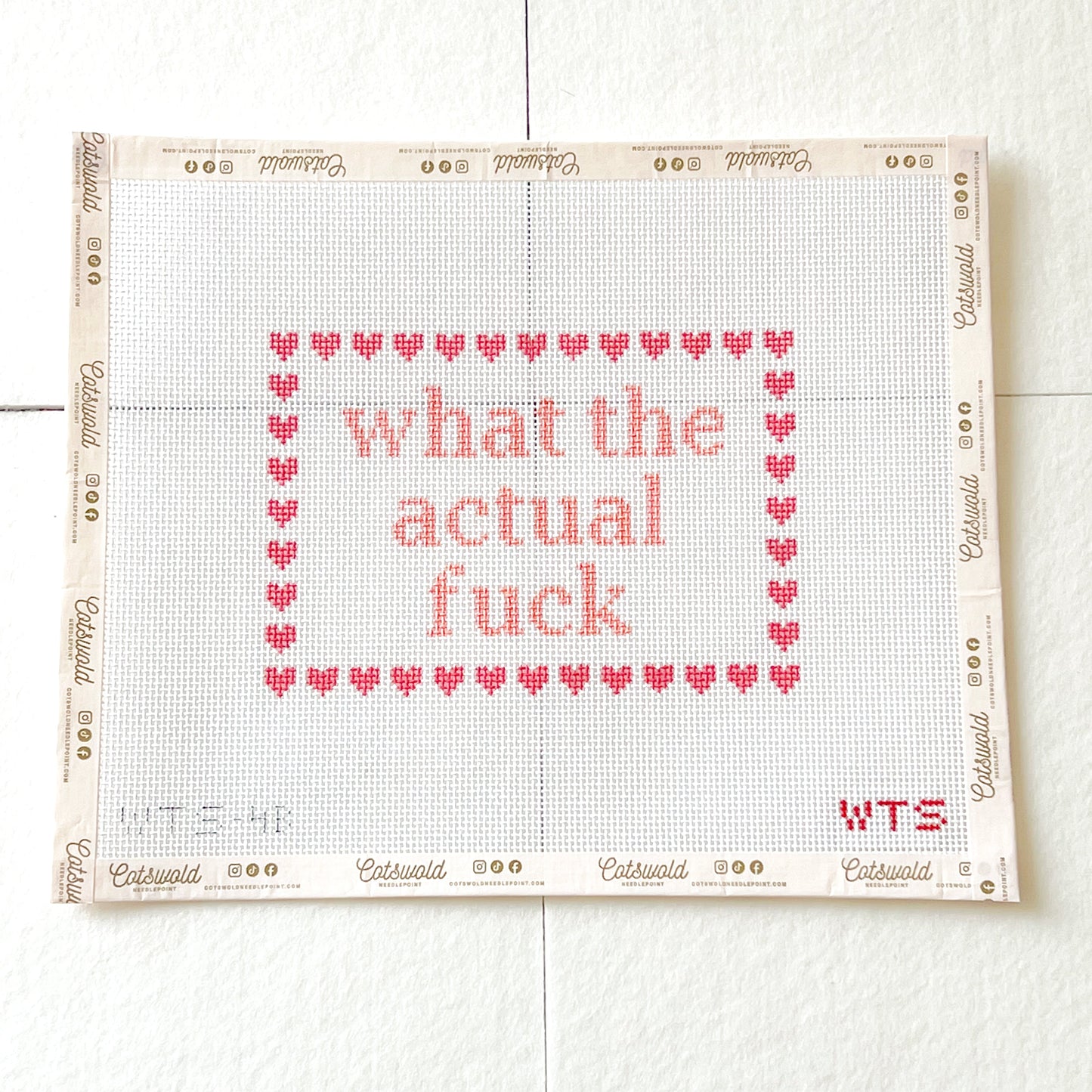 What the Actual F*** Sarcastic Needlepoint Canvas, 13 Mesh, Snarky Needlepoint, 5x7 Design