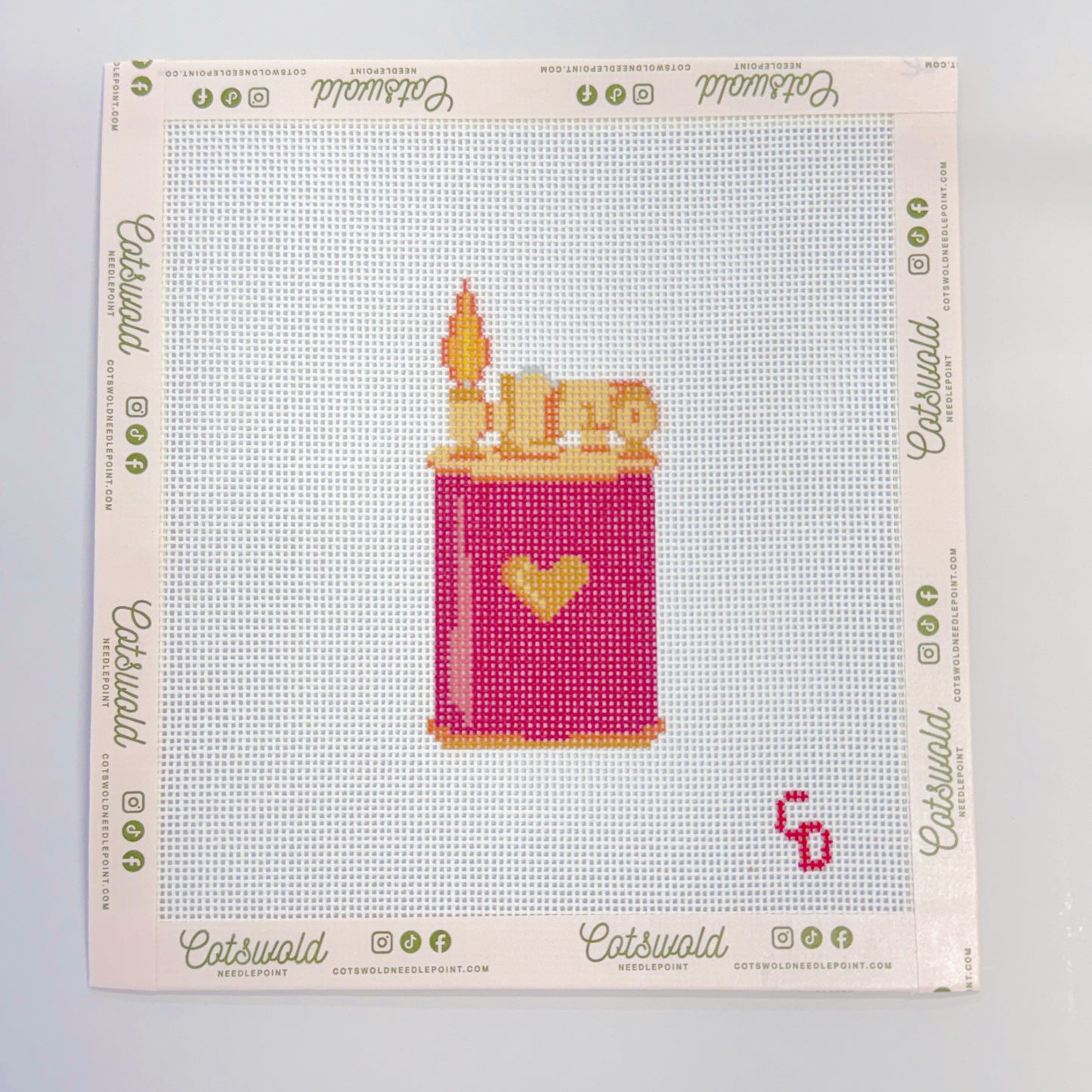 Red Heart Lighter Needlepoint Canvas, 18 Mesh, 3x4 Design