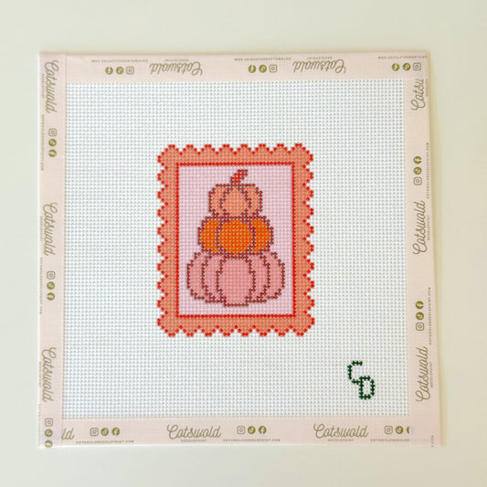 Pumpkin Stamp Needlepoint Canvas