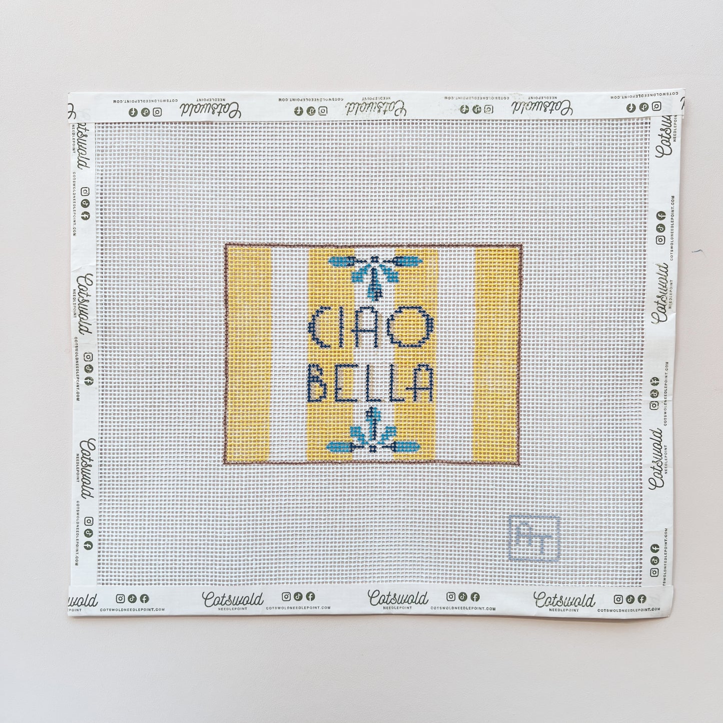Ciao Bella Sign Needlepoint Canvas, 13 Mesh