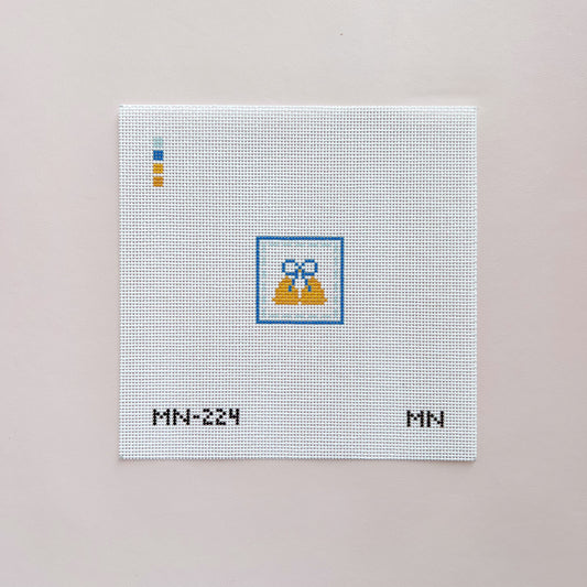 Wedding Church Bells Mini Needlepoint Canvas, 18 Mesh