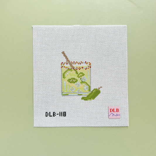 Spicy Margarita Drink Needlepoint Canvas, 13 Mesh, 3.5"x4.5" Design Size