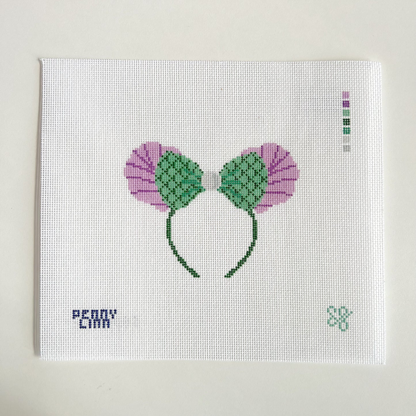 Little Mermaid Ears Needlepoint Canvas, 18 Mesh, 4" x 4" Design Size