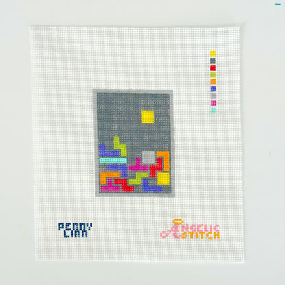 Puzzle Block Game Nostalgic Needlepoint Canvas Angelic Stitch, 18 mesh, 3" x 2"