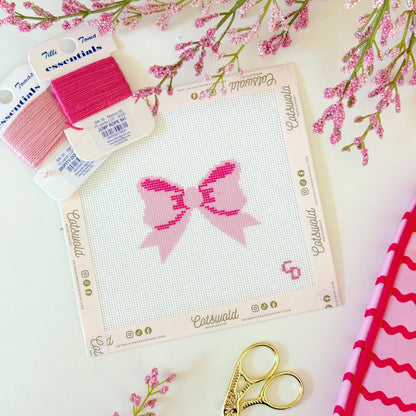 Pink Bow Needlepoint Canvas