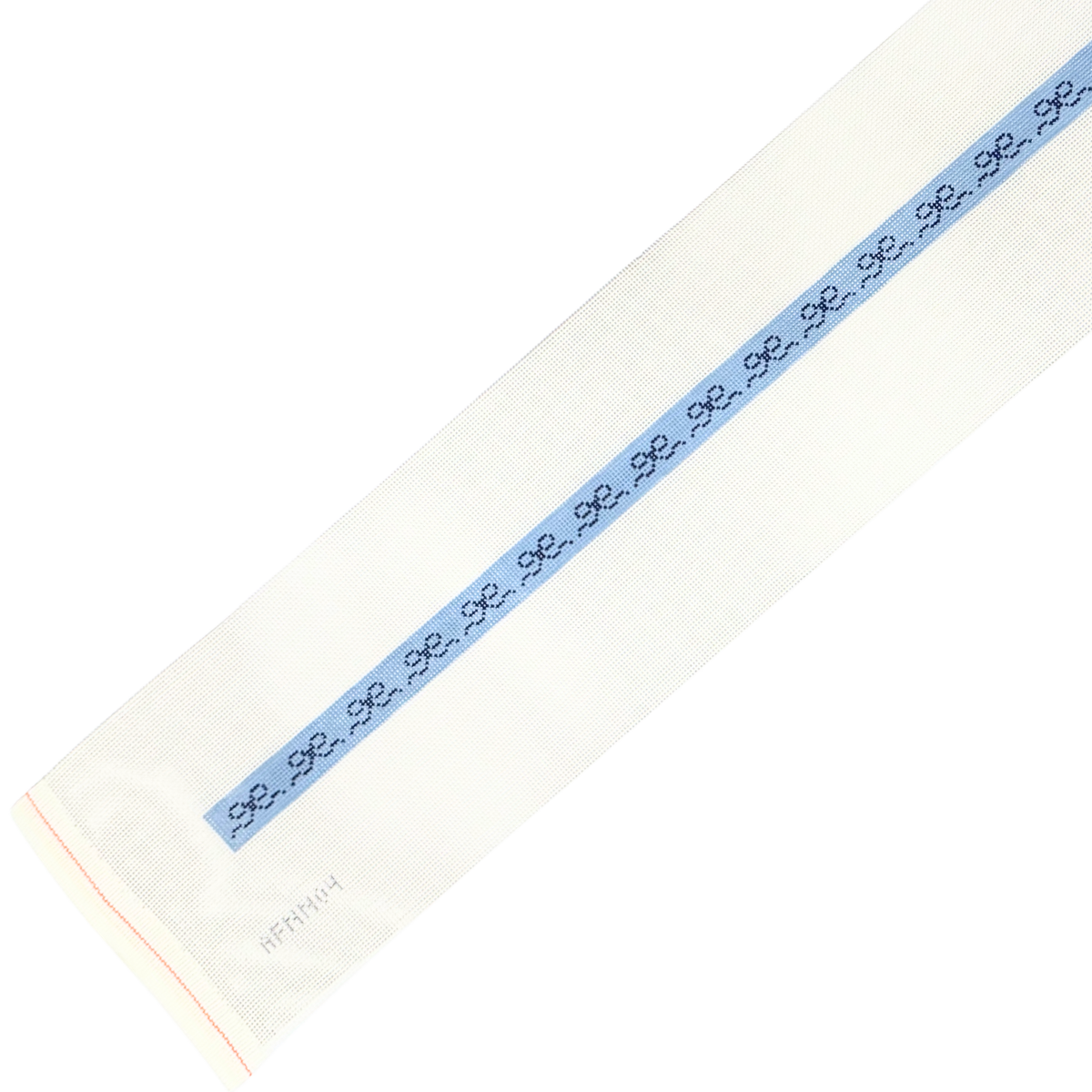 Bow Wrap Bracelet - Light Blue with Navy Bow needlepoint canvas