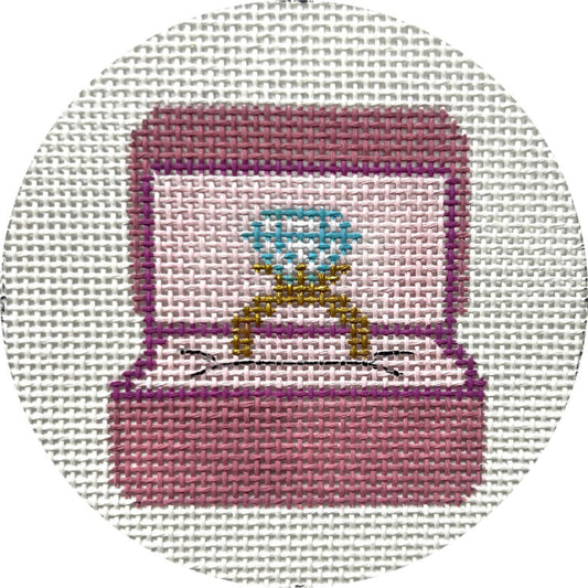 Engagement Ring Ornament Christmas Needlepoint Canvas, 13 Mesh