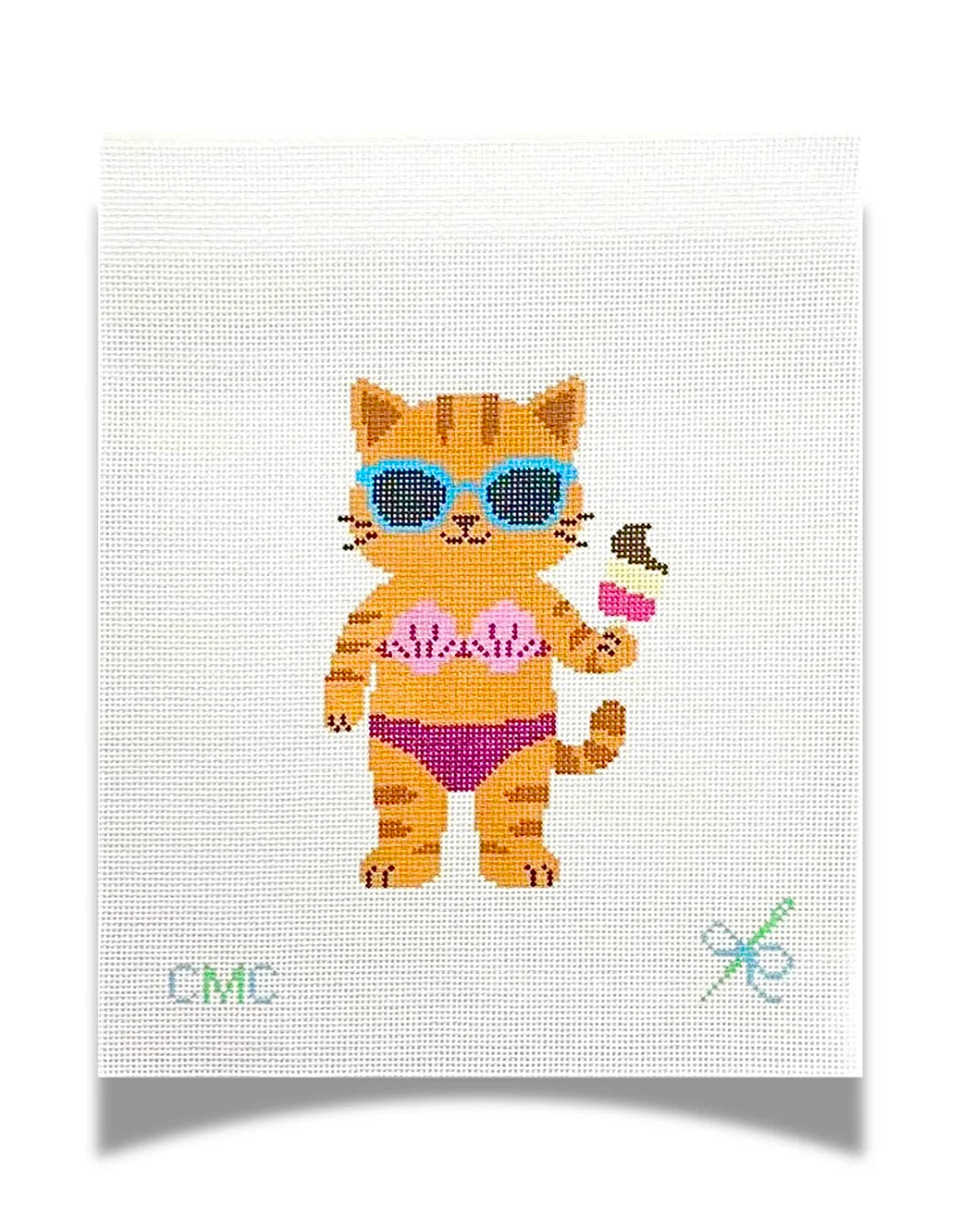 Bikini Kitty needlepoint canvas