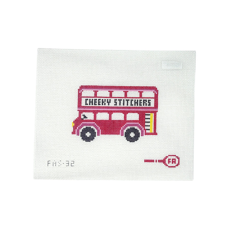 Cheeky Stitchers London Bus needlepoint canvas