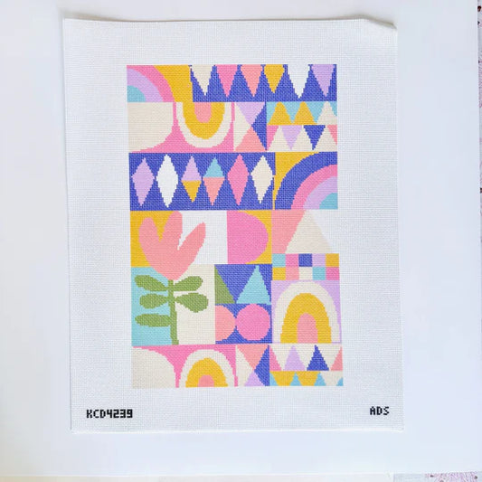 Geometric Foldover Printed Needlepoint Canvas by KCN Designers