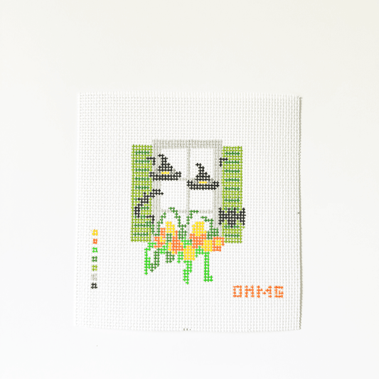 Halloween Window Box needlepoint canvas