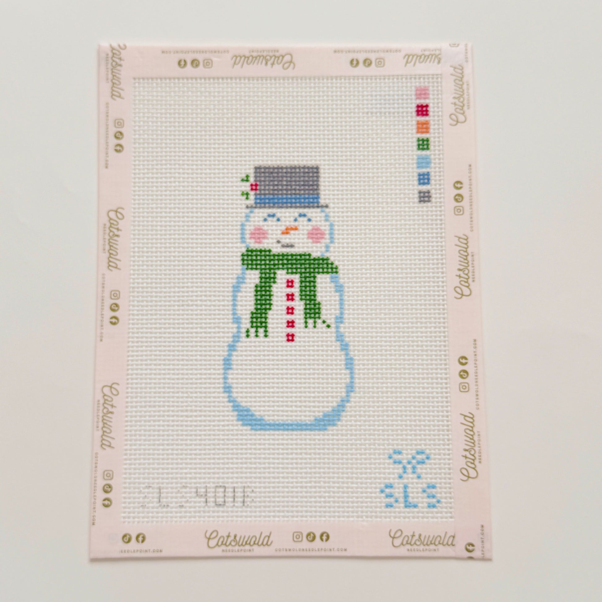 Happy Snowman Needlepoint Canvas by SLS Needlepoint