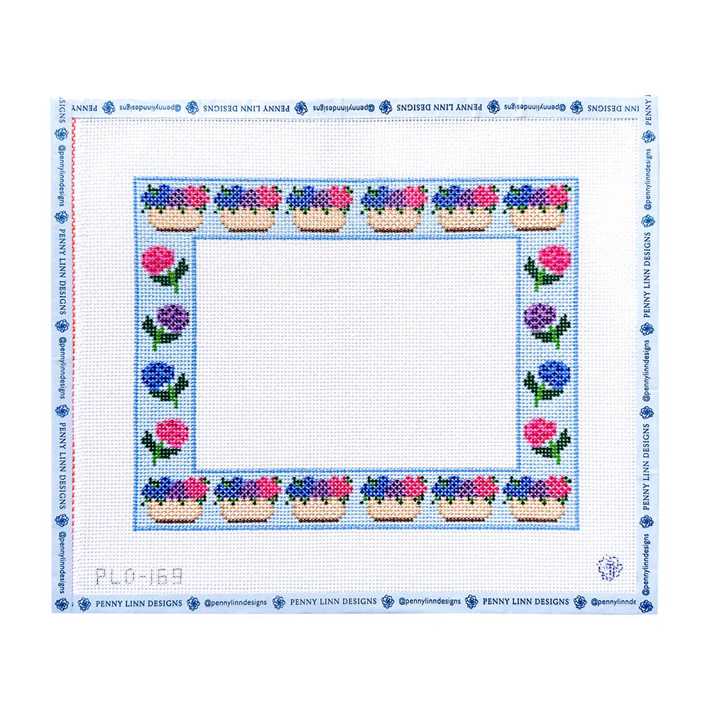 Hydrangea 5 x 7 Frame needlepoint canvas
