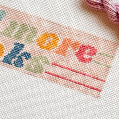 Hand Painted Needlepoint Bookmark Canvas 18 Mesh 2”x7” Design, Retro Needlepoint Canvas, Reading Needlepoint Canvas