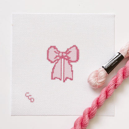 Hand Painted Coquette Bow 2.5” Needlepoint Canvas 18 Mesh Coquette Needlepoint Canvas Bow Hand Painted
