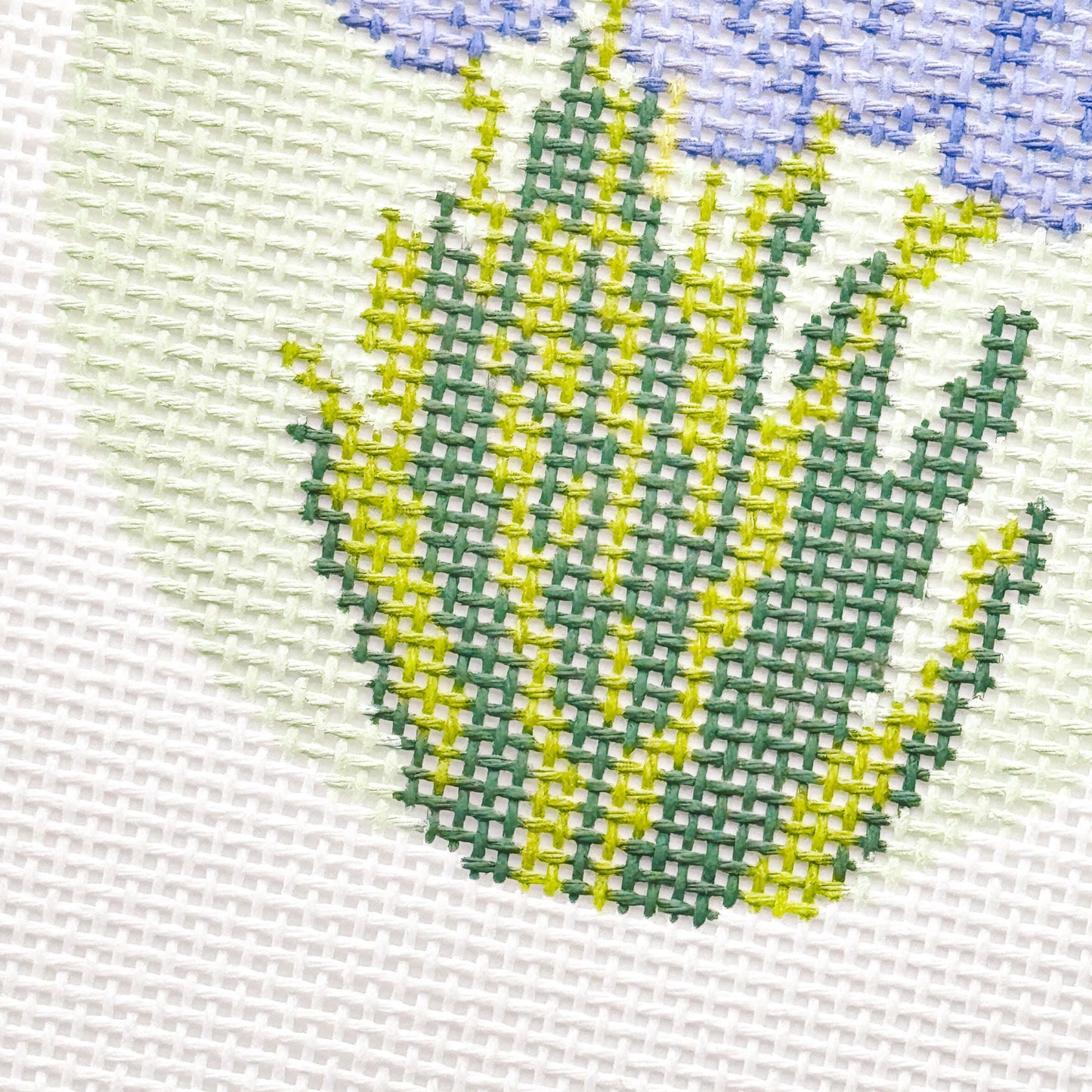 Tulip Flower Round Needlepoint Canvas | Hand-Painted 13 Mesh | 4" Design on 8" x 8" Canvas | Ready to Ship