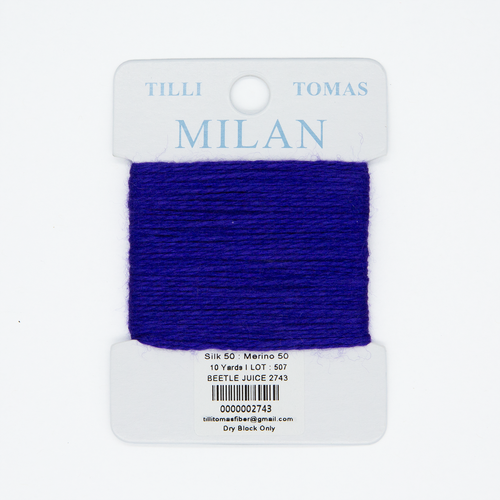 Milan Beetle Juice thread card for 13 mesh needlepoint canvas