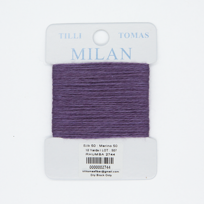 Milan Rhumba thread card for 13 mesh needlepoint canvas