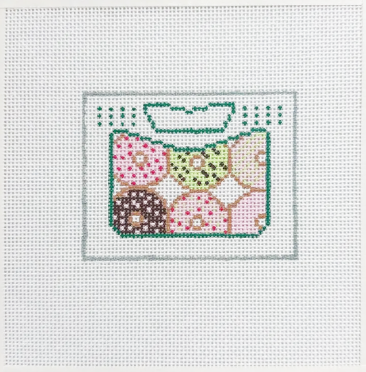 Mini donut box needlepoint canvas