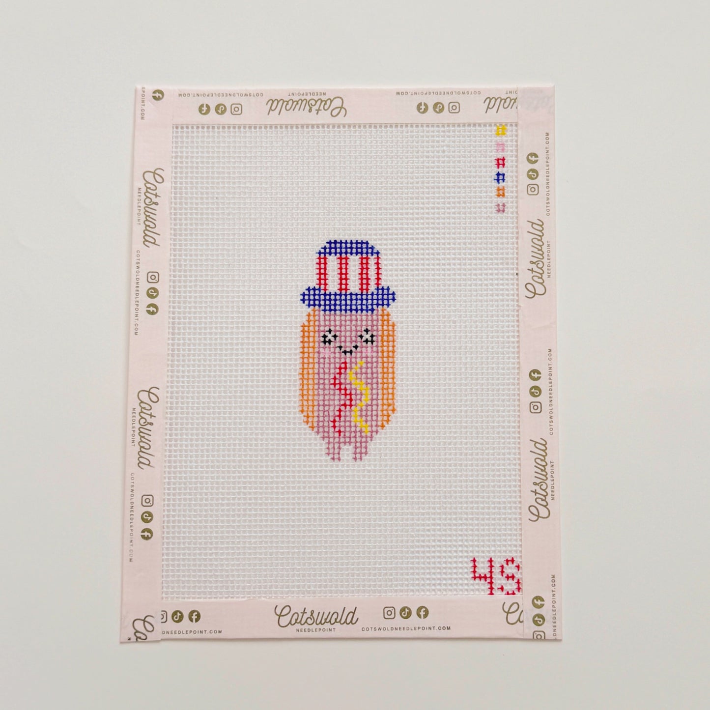 Patriotic Americana Hot Dog Needlepoint Canvas