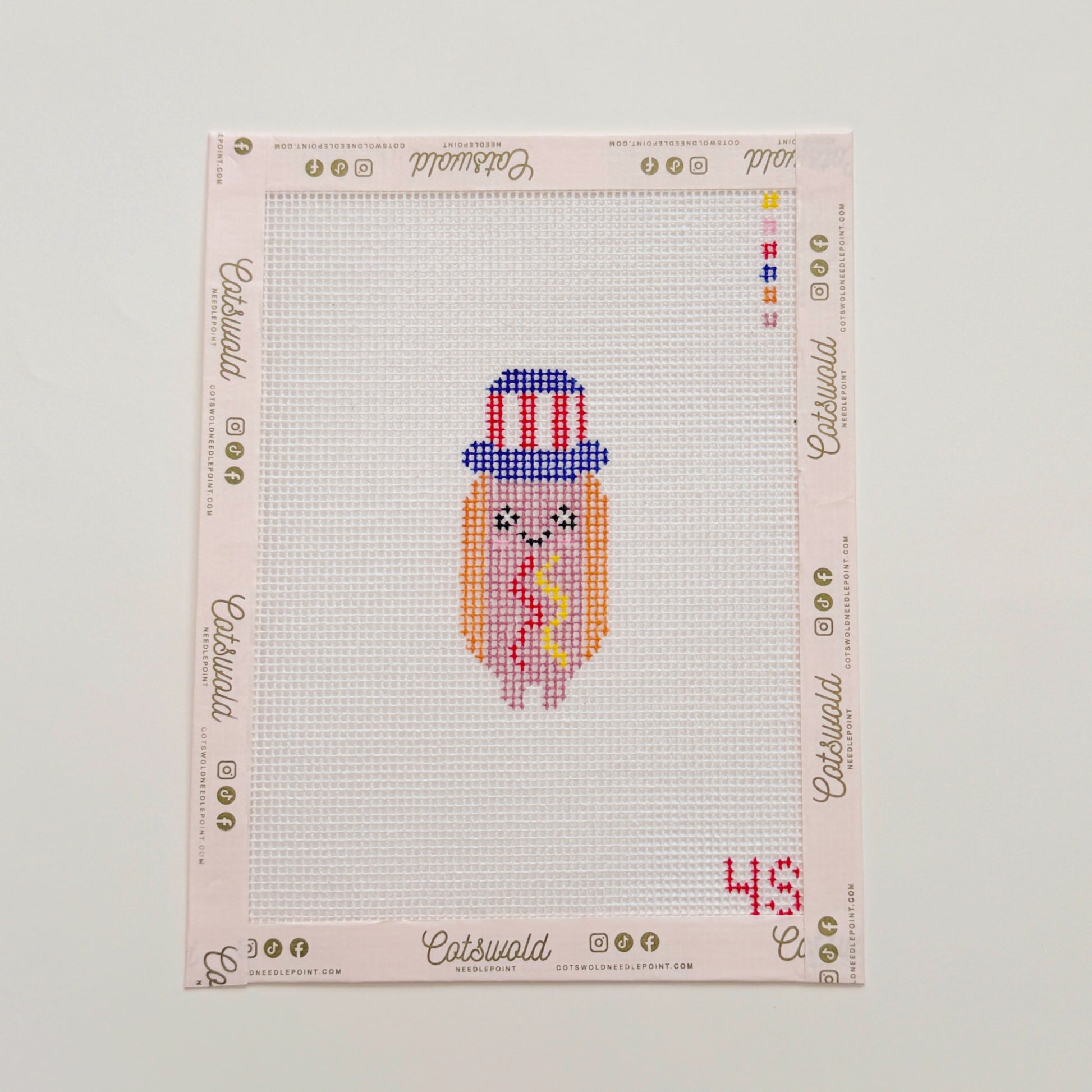 Patriotic Americana Hot Dog Needlepoint Canvas