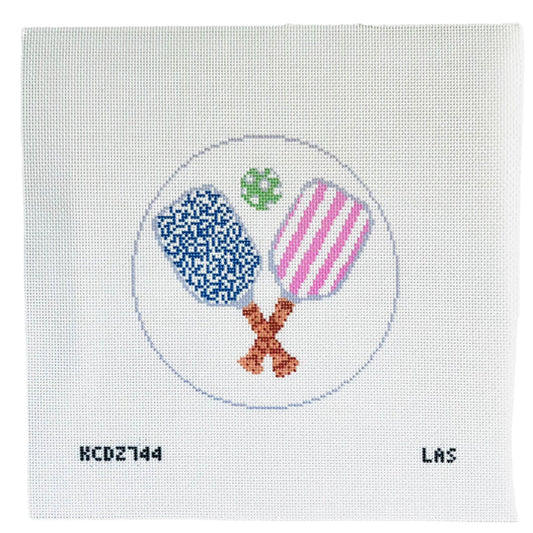 Pickleball Paddles Printed Needlepoint Canvas by KCN Designers