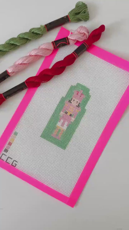 Hand Painted Nutcracker 3” Needepoint Canvas 13 Mesh Christmas Needlepoint Canvas Nutcracker Hand Painted