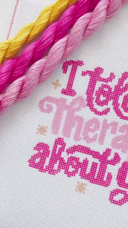 Mental Health Needlepoint Canvas, Modern Cheeky Needlepoint Pillow Canvas, 13 Mesh, 9”x6” design, Snarky Needlepoint Canvas