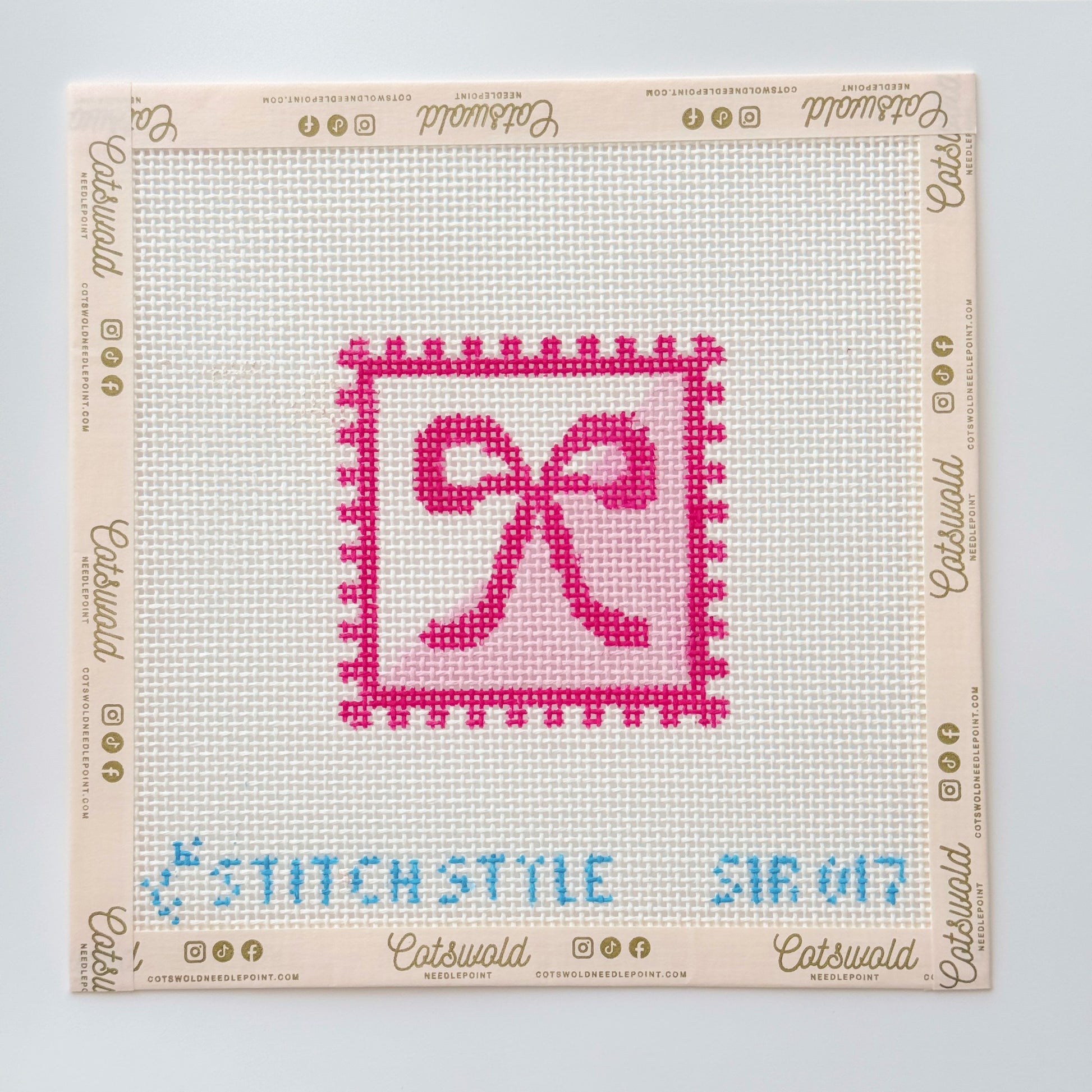 Sent With Love bow needlepoint canvas