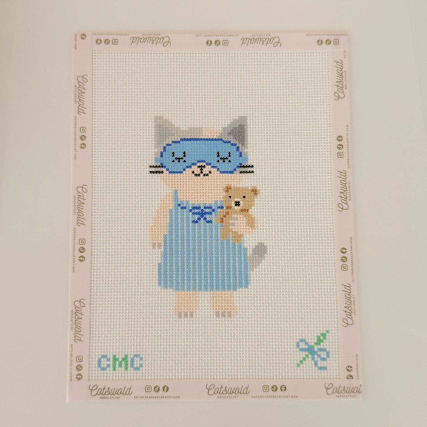 Sleepy Kitty needlepoint canvas