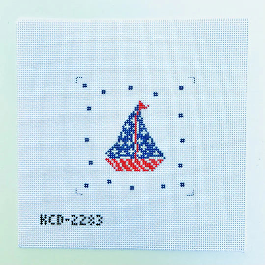 Star Sailboat Needlepoint Canvas by KCN Designers