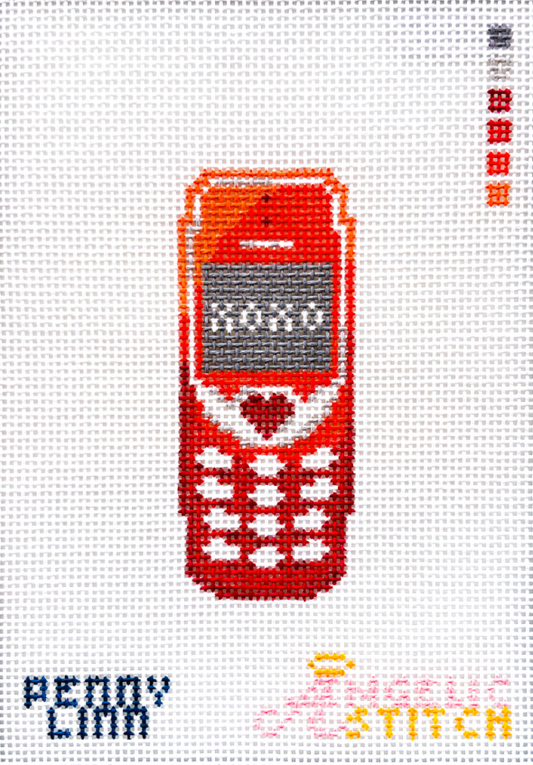 Y2K Phone Red XOXO needlepoint canvas